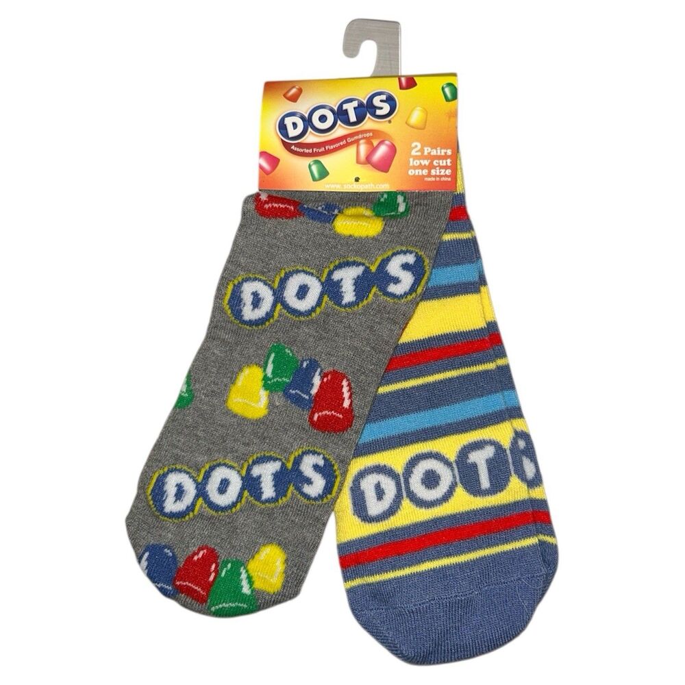 1x Dots Gumdrops Novelty Low Cut Socks Adult Set One Size